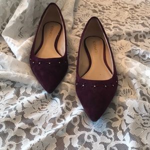 Maroon Coach suede flats